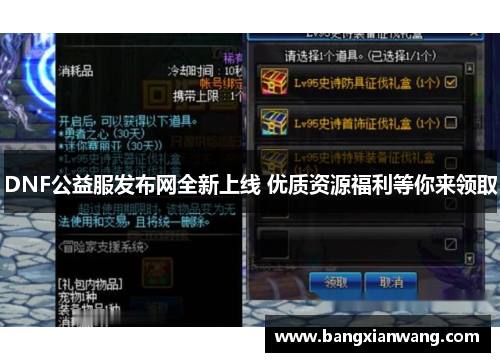 DNF公益服发布网全新上线 优质资源福利等你来领取