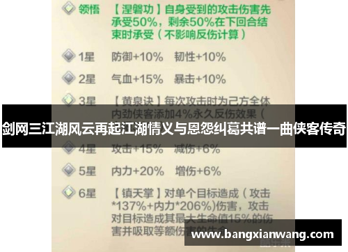 剑网三江湖风云再起江湖情义与恩怨纠葛共谱一曲侠客传奇